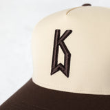 Classic Logo Cap: Cream & Brown