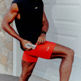 Charge Red Half Tights