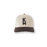 Classic Logo Cap: Cream & Brown